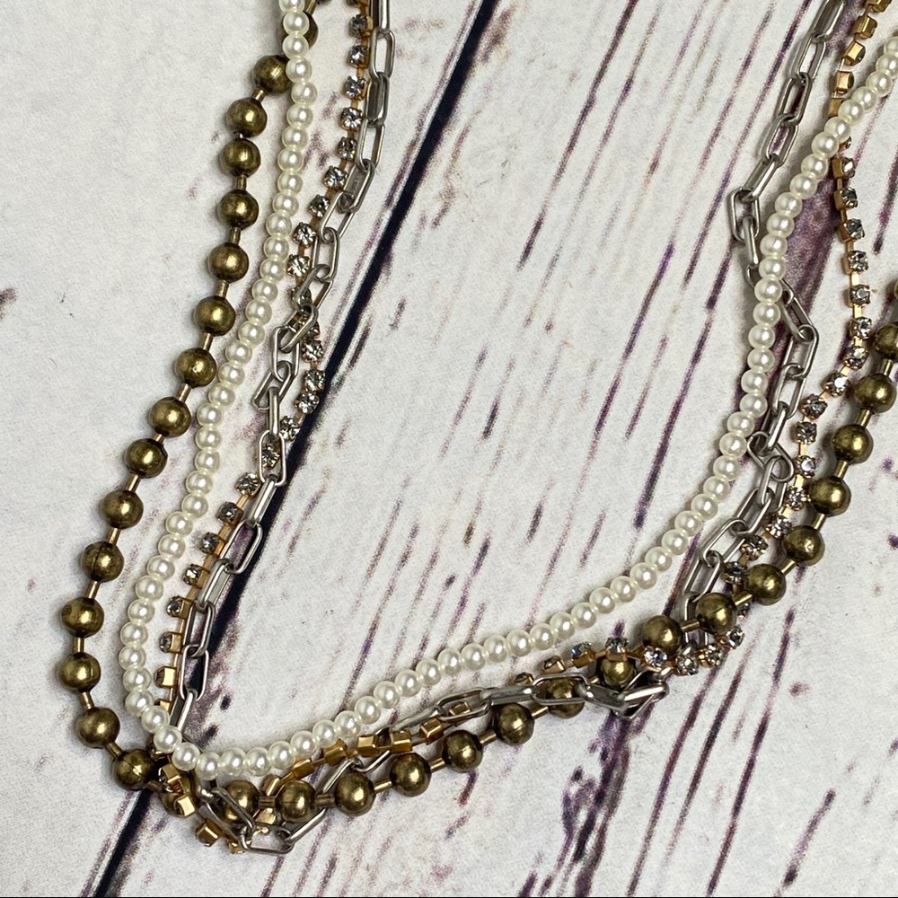 Long Necklace Chain Multi Strand Gold Silver Rose
